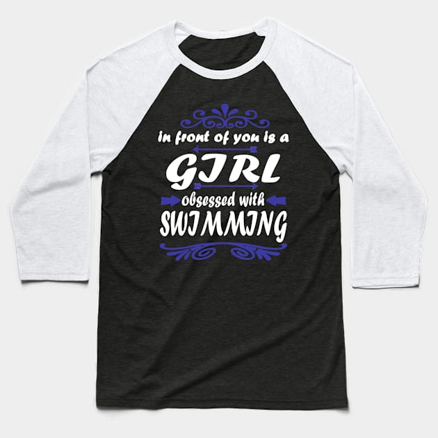 Schwimmen Frauen Geschenk Kraulen Schmetterling Baseball T-Shirt by FindYourFavouriteDesign